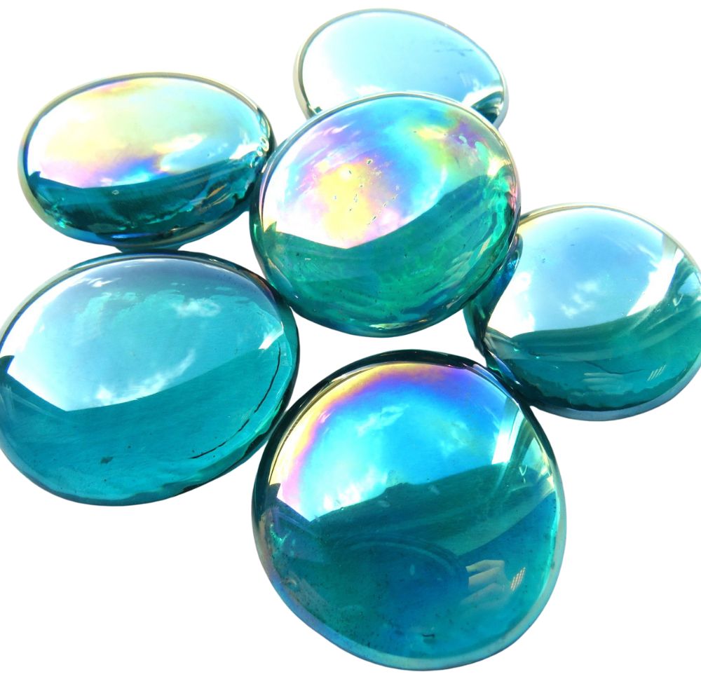 Glasnuggets XL 30-36mm Diamant-Cyan