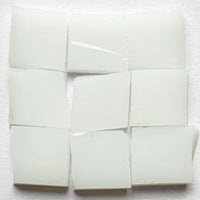 Detail of Tiffany Glacier White with nine glass tiles