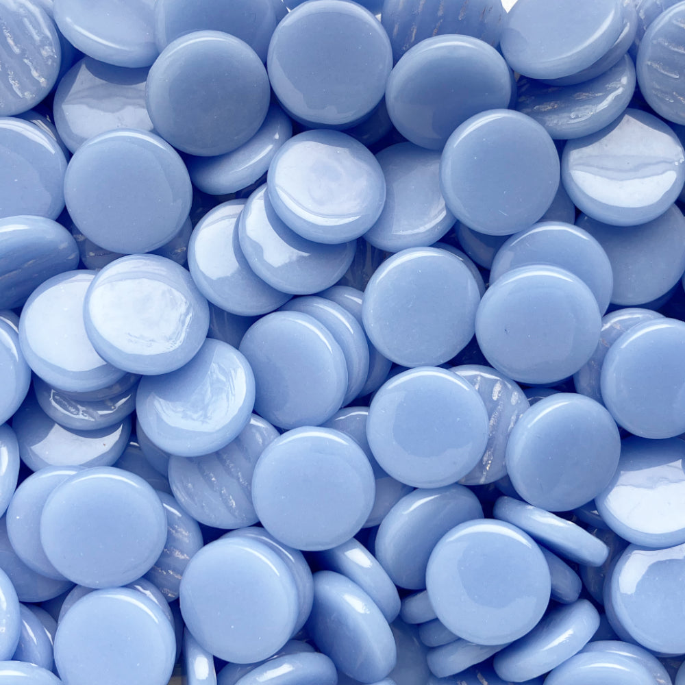 Okrągła płytka szklana 18mm jasnoniebieska