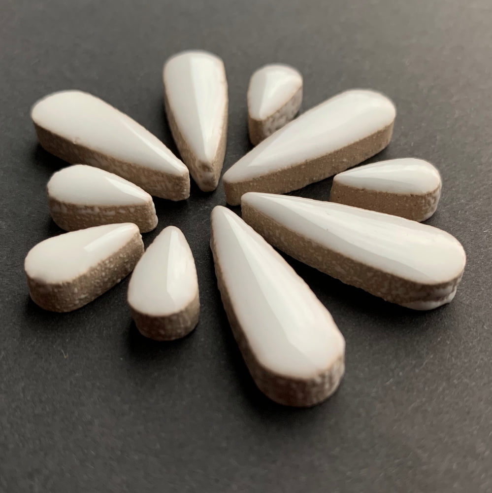 Ceramic Teardrops  White