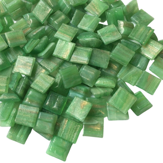 Glasmozaiek met Goud Dooradert 10mm Lentegroen
