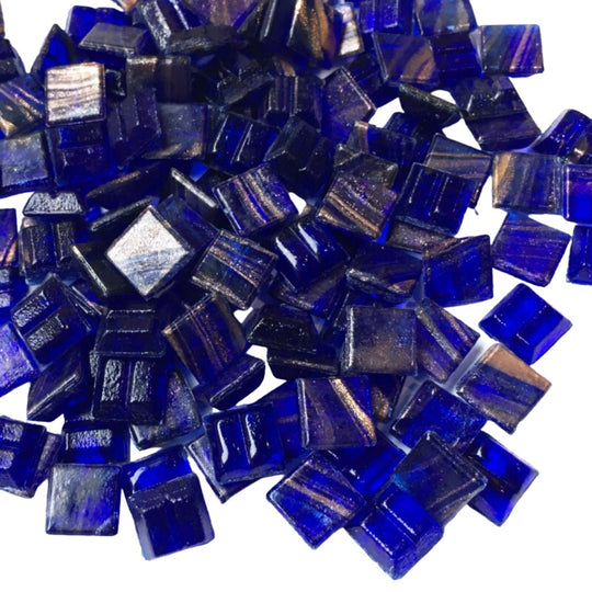 Glasmozaiek met Goud Dooradert 10mm Nachtblauw