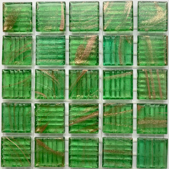 Mosaico di vetro con venature d'oro 20mm Assenzio