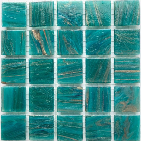 Mosaico di vetro con oro intrecciato 20mm Avventurina