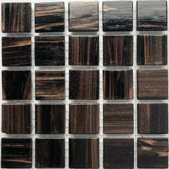 Mosaico di vetro con oro attraversato 20mm Ematite