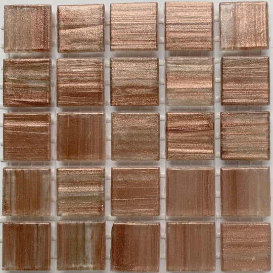 Mosaico di vetro con venature d'oro 20mm rame chiaro