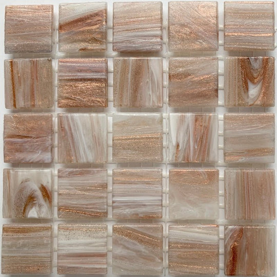 Mosaico di vetro con oro intrecciato 20mm oro chiaro