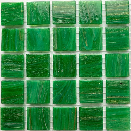 Mosaico di vetro con venature d'oro 20mm Malachiet