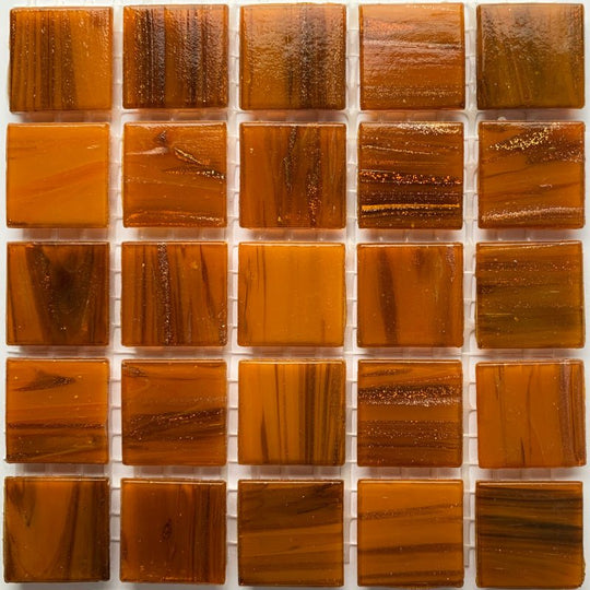 Mosaico di vetro con oro intrecciato 20mm mandarino