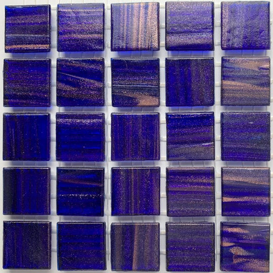 Mosaico di vetro con oro intrecciato 20mm Blu notte