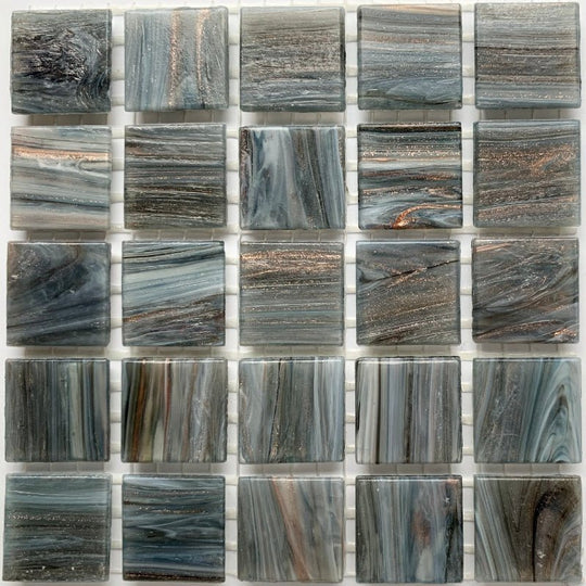 Mosaico di vetro con oro venato 20mm Nebbia Notturna