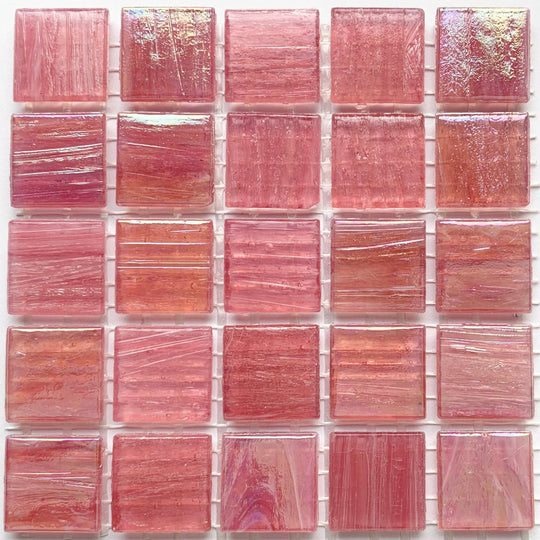 Mosaico di vetro con oro intrecciato 20mm rosa