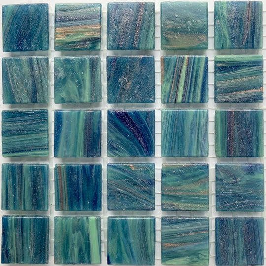 Mosaico di vetro con oro intrecciato 20mm Tormalina