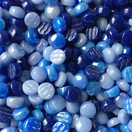 Dotz di Vetro 12mm Blu Mix Blu