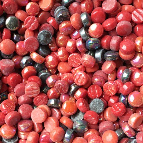 Dotz di Vetro 12mm Mix Rosso