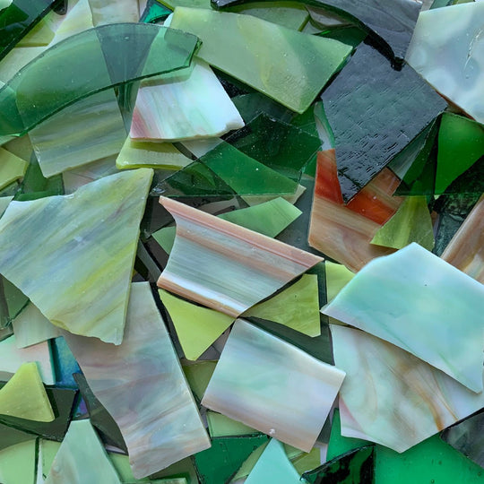 Frammenti di vetre Verde