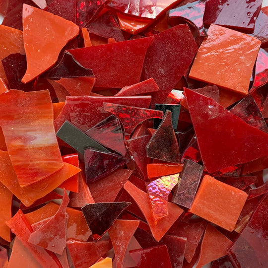 Frammenti di vetro Rosso Fuoco