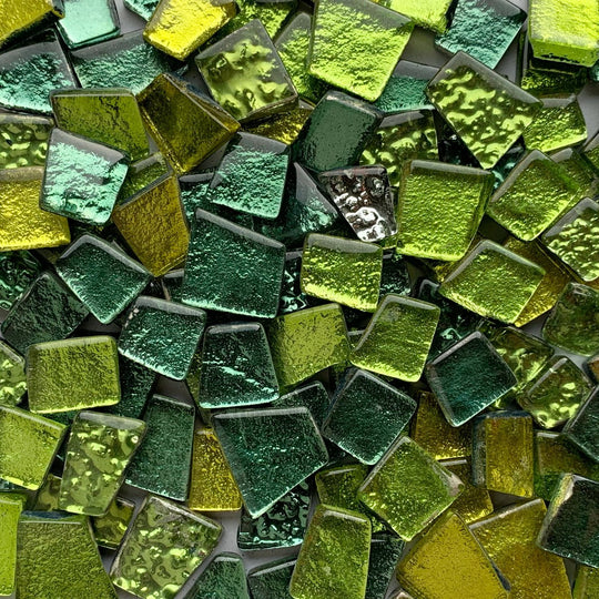 Piastrella di vetro con specchio Verde mix