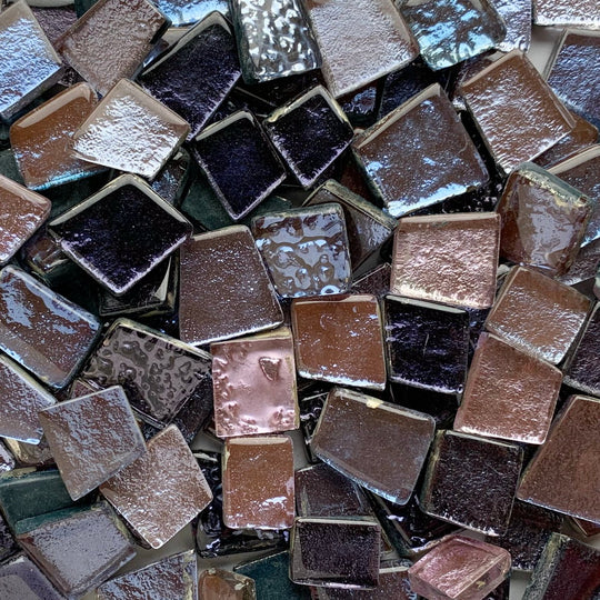Piastrella di vetro con specchio mix viola