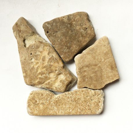 Verre Mosaique - glass mosaic -Glasmosaik-glasmozaïek-Marmer Polygoon Travertin Noce - mosaicshop