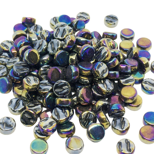 Mini-Runden Perle 8mm  Opal Schwarz