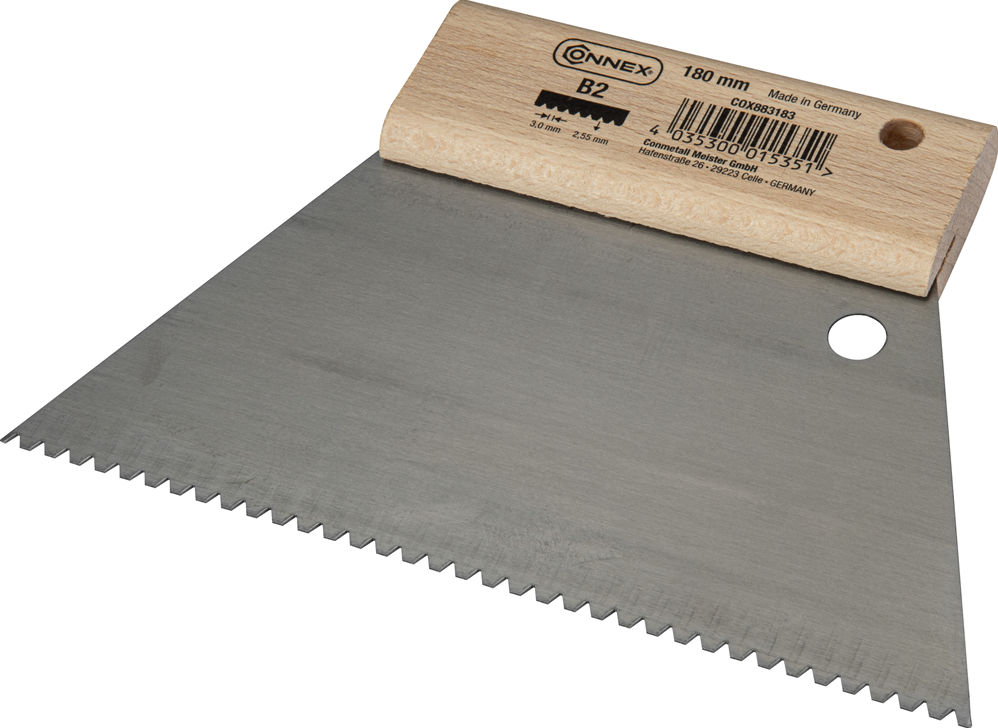 Connex – Zubová stěrka na lepidlo – 180 mm – B2 2,9 × 2,7 mm