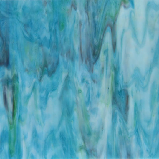 Glass Plate Aqua White Purple Mottle