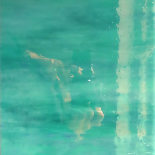 Glass Plate Pale Teal Iridised