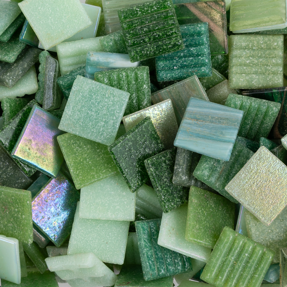 Glasmosaik Grøn Mix 20mm