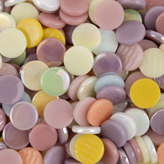 Rund Glasplatta 18mm Pastell Mix