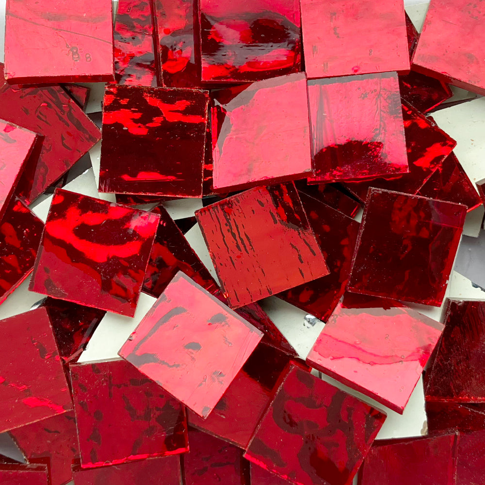 Espejo Ondulado 20mm Rojo