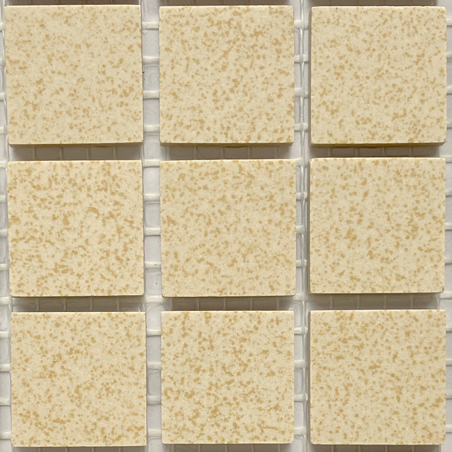 Winckelmans Jaune 202 Mouchetés – matowe płytki mozaikowe 20x20 mm na siatce