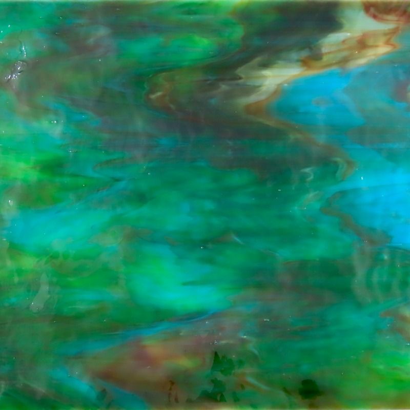 Glasplade Akvamarin