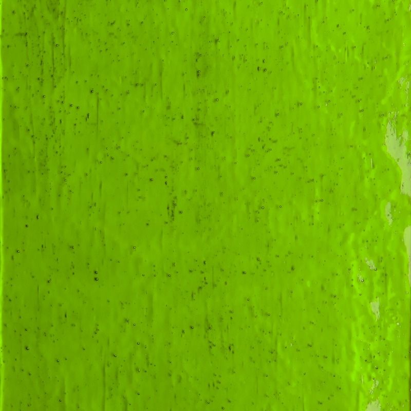Plaque de verre vert citron néon texturée