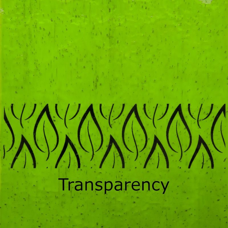 Plaque de verre vert citron néon texturée