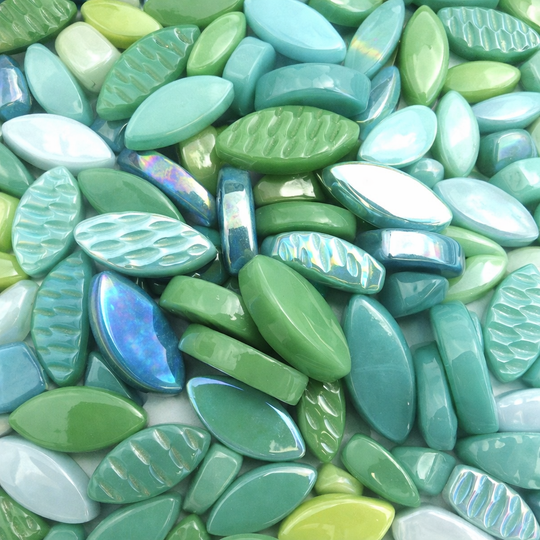 Ottoman okvětní lístky zeleno modra směs