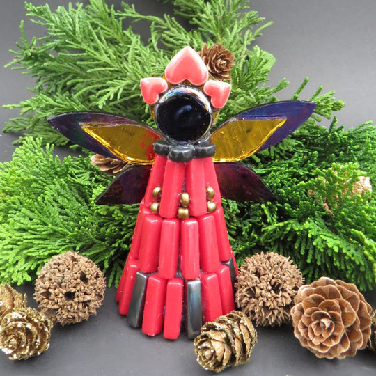 Angelo di Natale Rosso (3 pezzi)