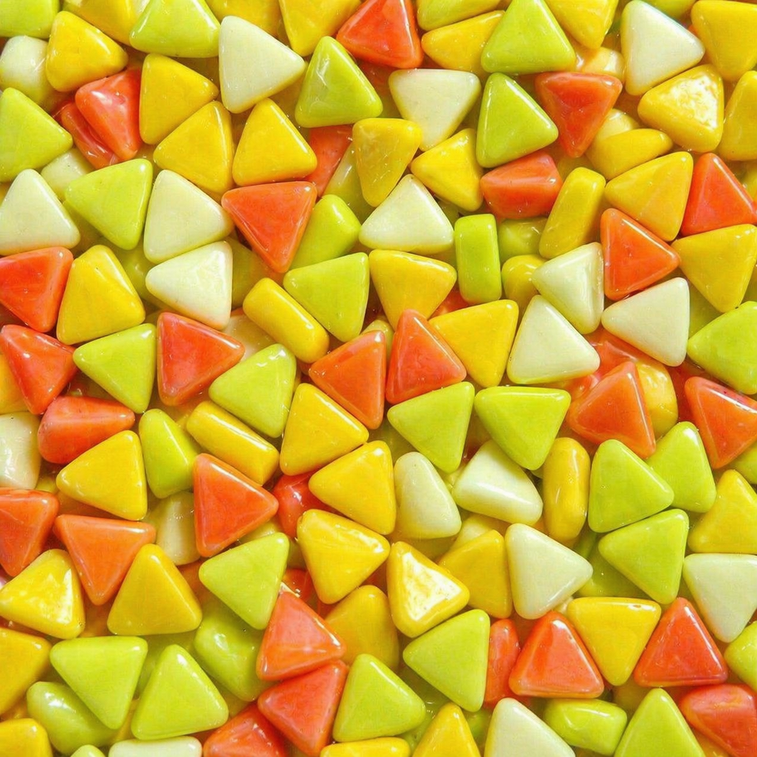 Mini Glass Mosaic Triangle Yellow Mix