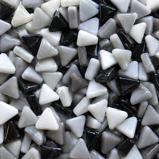 Mini Glass Mosaic Triangle Grey Mix