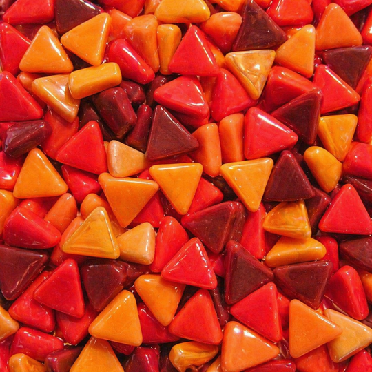 Mini Glass Mosaic Triangle Fire Mix