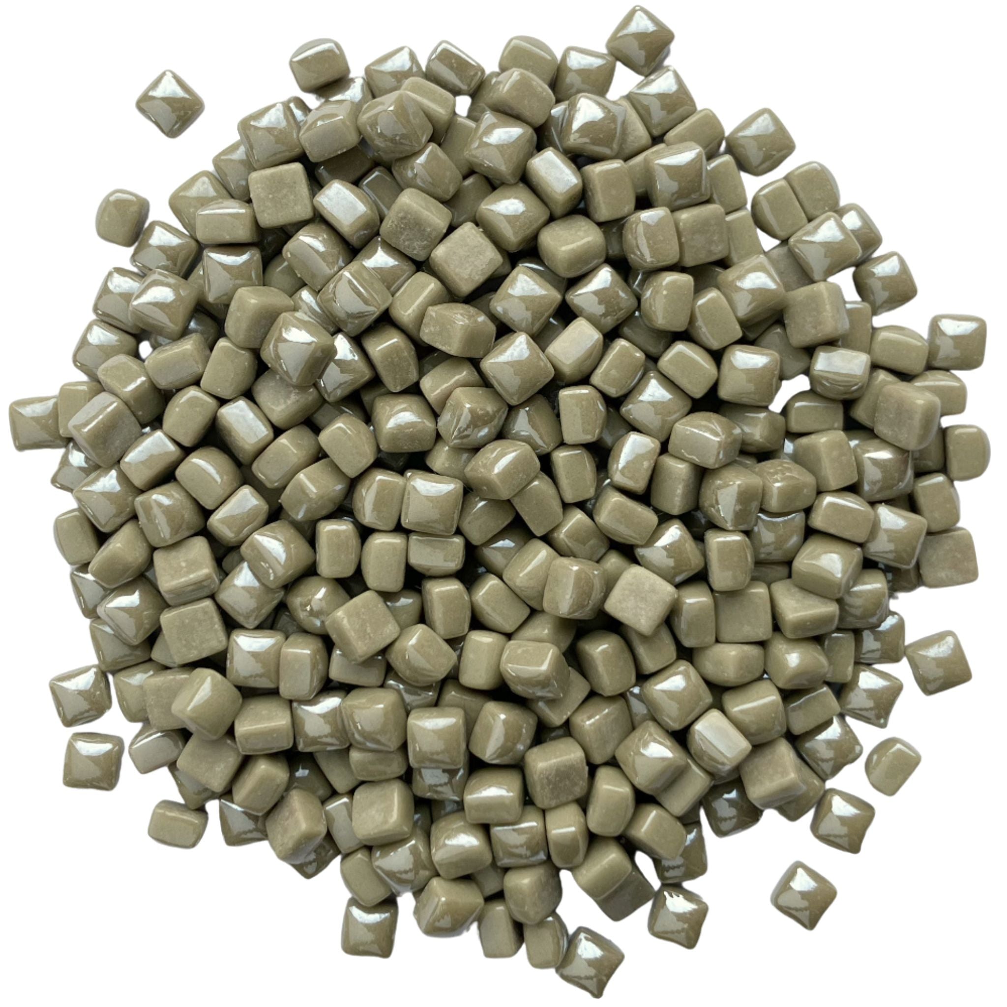 Micro Glass Cubes Iridised 4,8mm Olive - mosaicshop