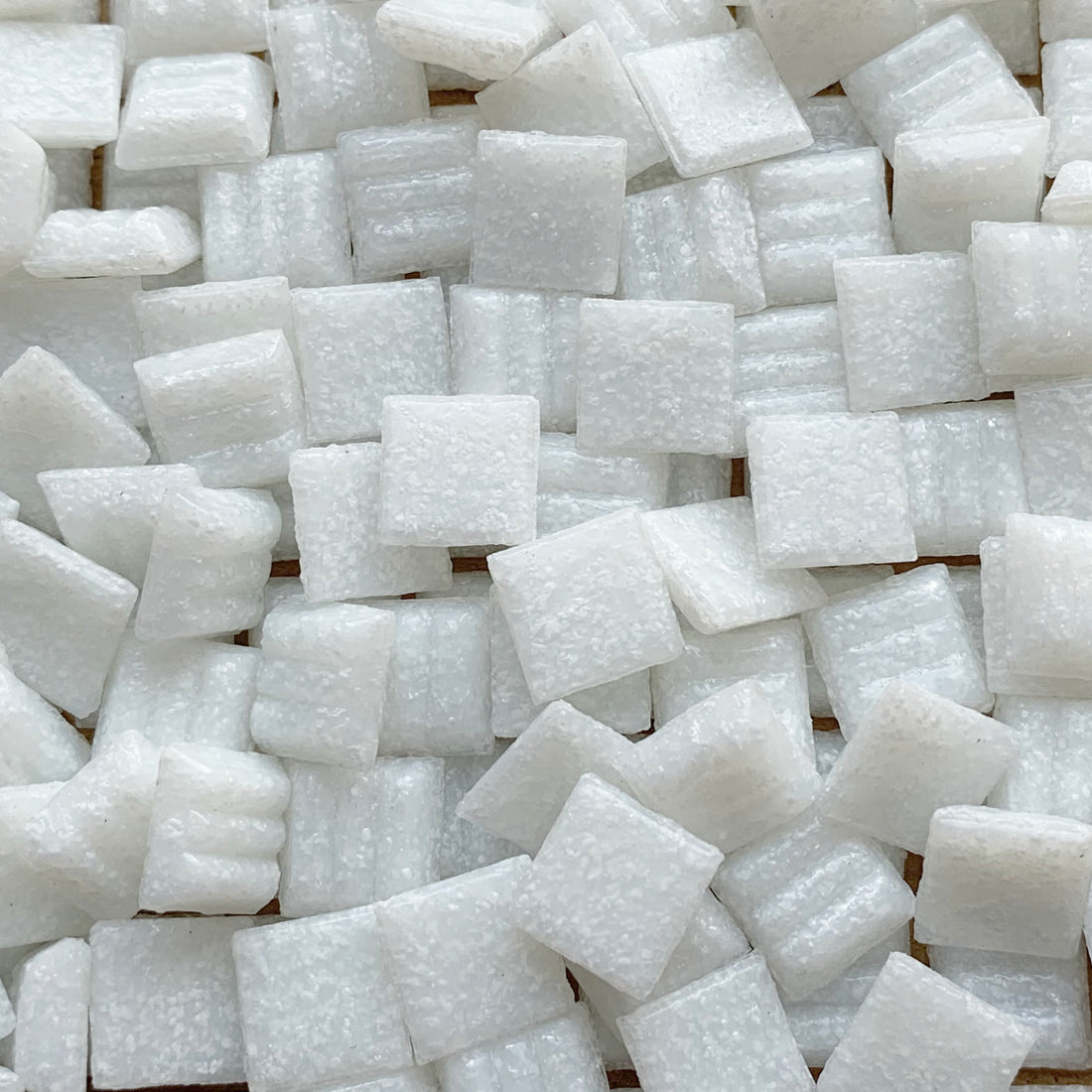 Glass Mosaic Tiles 10mm Ice White (loose)
