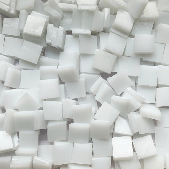 Glacier Tiffany Glass Mosaic 15mm – White
