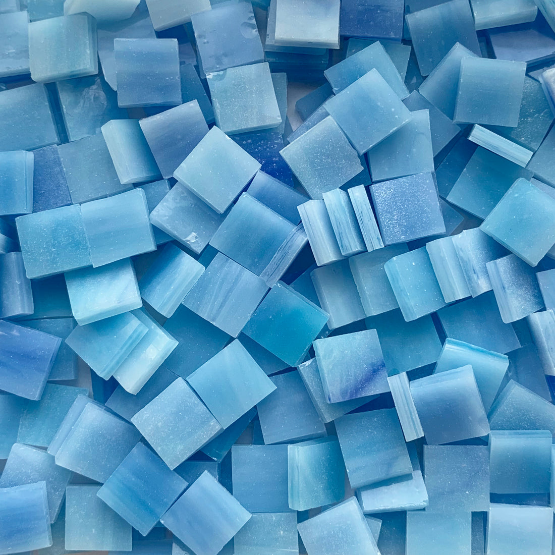 Luźne szklane kostki Tiffany Glacier 15 mm, kolor Karaibski błękit