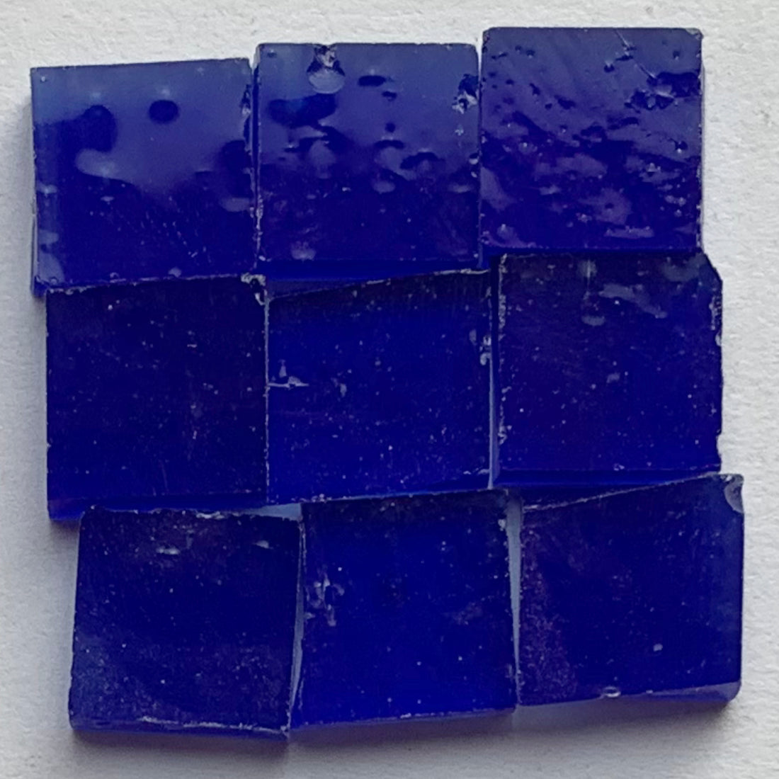 Detail of Tiffany Glacier Cobalt with nine glass tiles