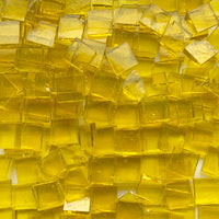 Loose 15 mm Tiffany Glacier glass tiles in Lemon