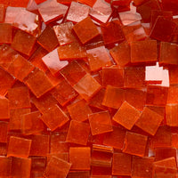 Loose 15 mm Tiffany Glacier glass tiles in Orange