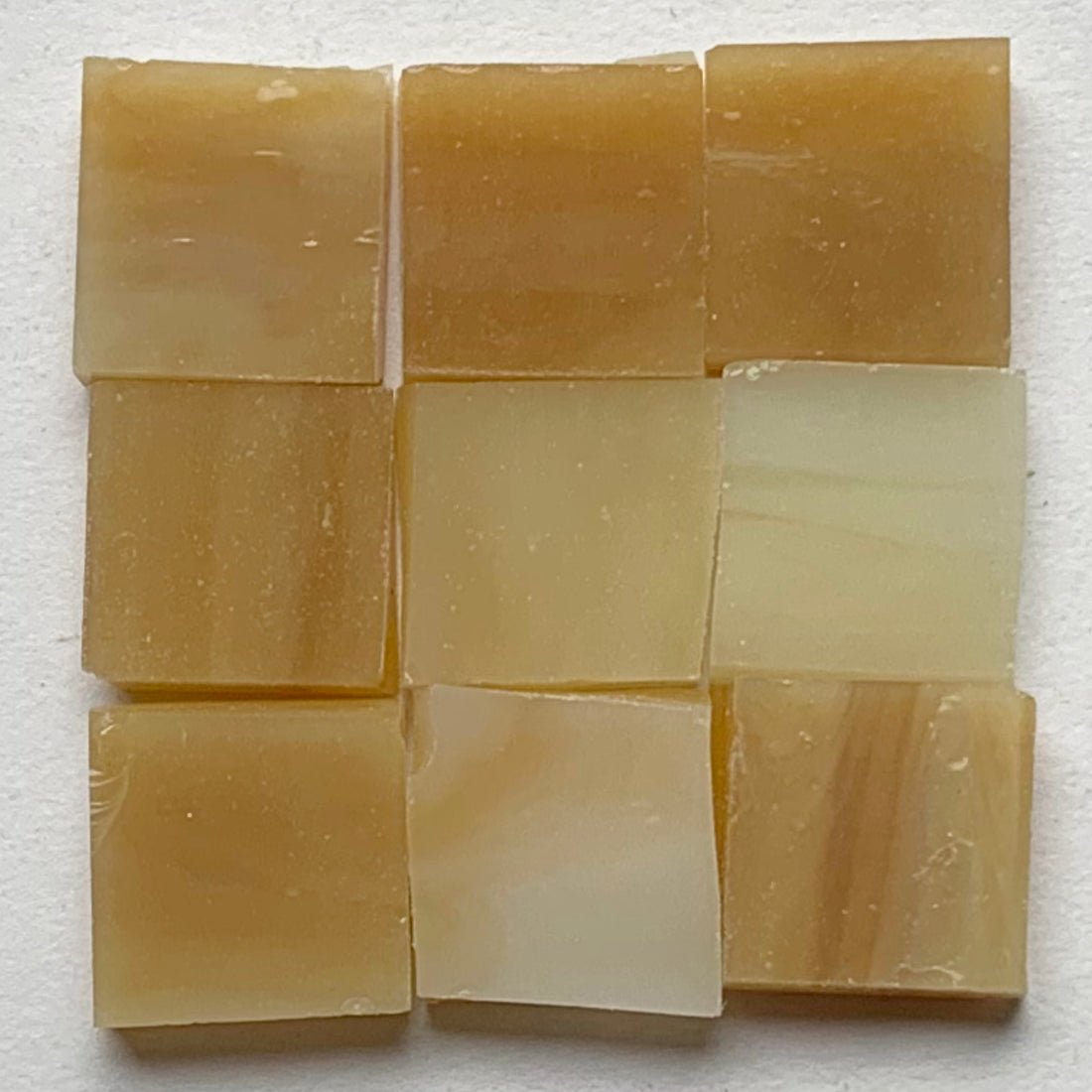 Detail of Tiffany Glacier Chestnut with nine glass tiles