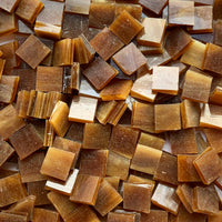 Loose 15 mm Tiffany Glacier glass tiles in Amber