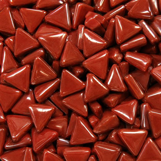 Mini mosaico de vidrio triangular burdeos